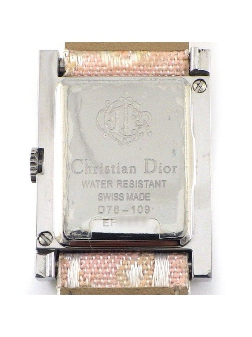 Dior Christian Watch Maris Square White Shell Dial Pearl Chain D Logo - Picture 4 of 10